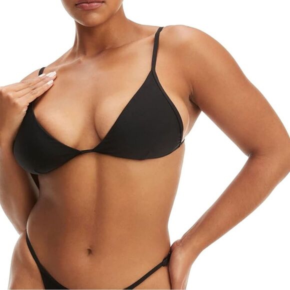 Good American Women's Triangle Support Bikini Top Black Size 3 (Large) NWOT - Picture 4 of 10